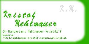 kristof mehlmauer business card